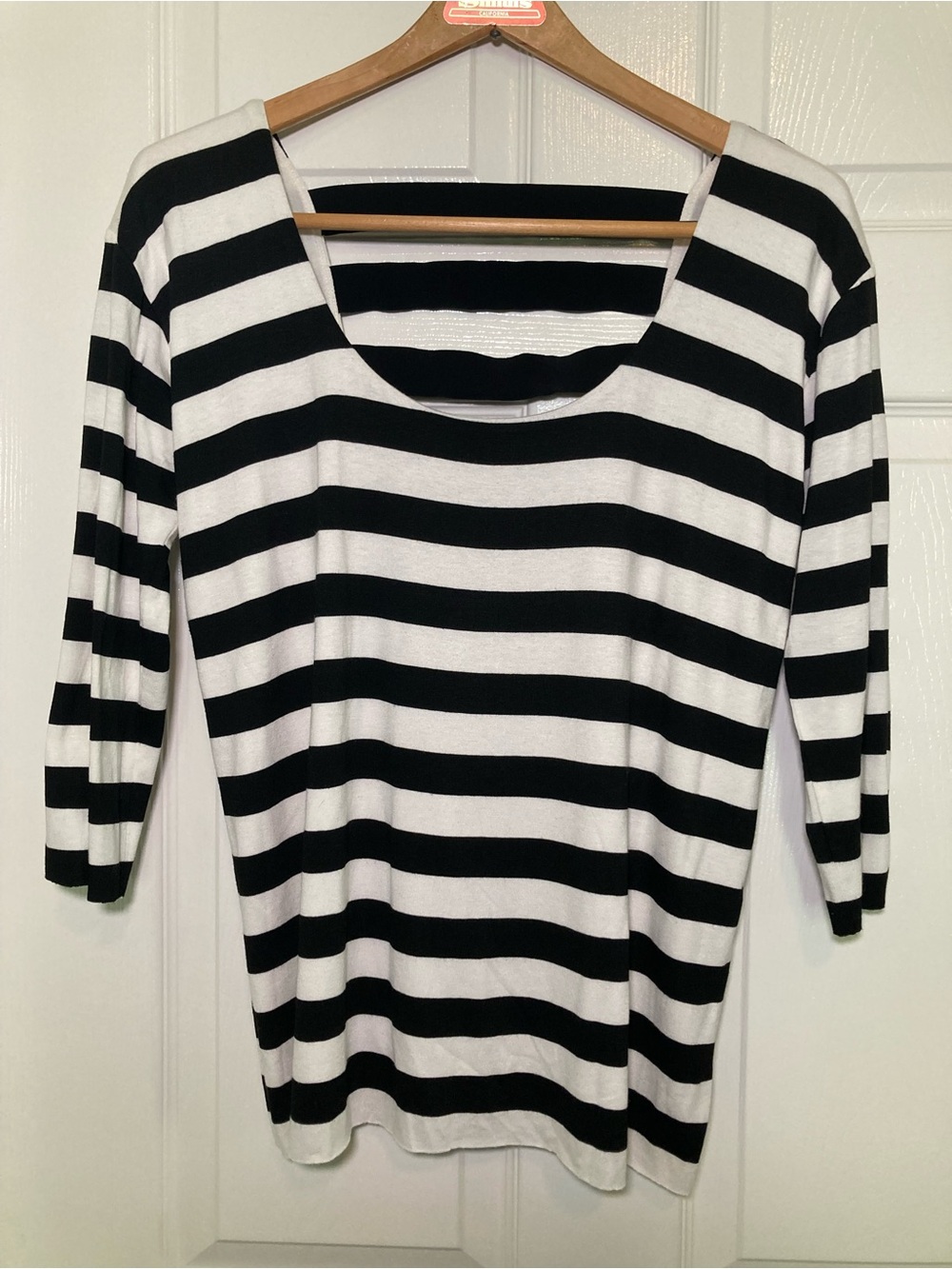 Anthropologie Bailey 44 Size Medium Striped Scoop Neck Top w/ Open Back Detail